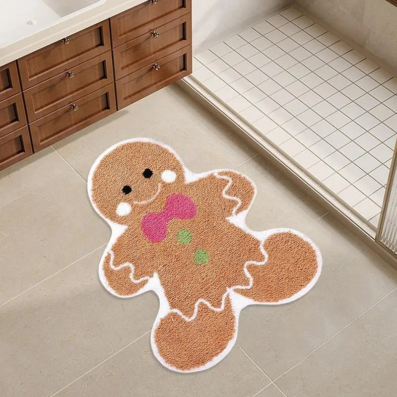 

Gingerbread Kitchen Mats Christmas Rug Non-Slip Bath Mats Restaurant Party decor Hallway Doormats Desktop Decoration Placemat