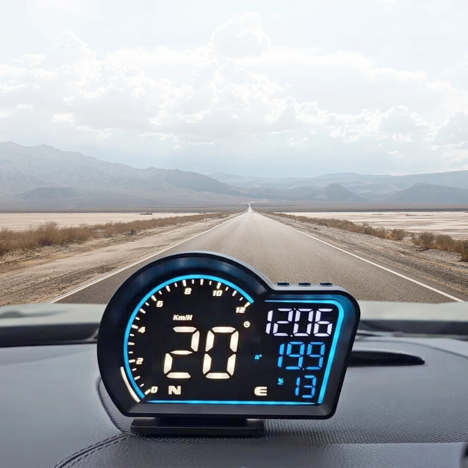  Pantalla universal HUD para coche, velocímetros GPS