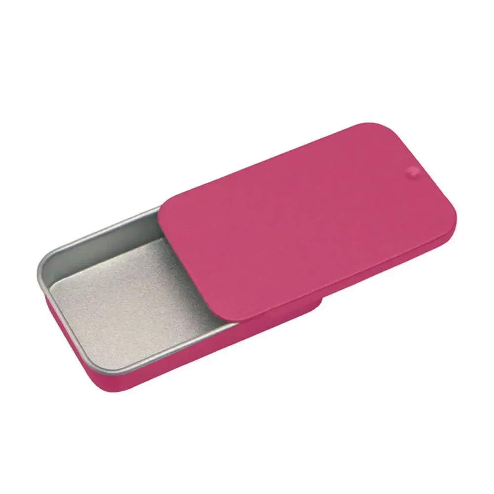 Sliding Cover Mini Rectangular Tin Box for Candy, Pills, and Bird Training Food