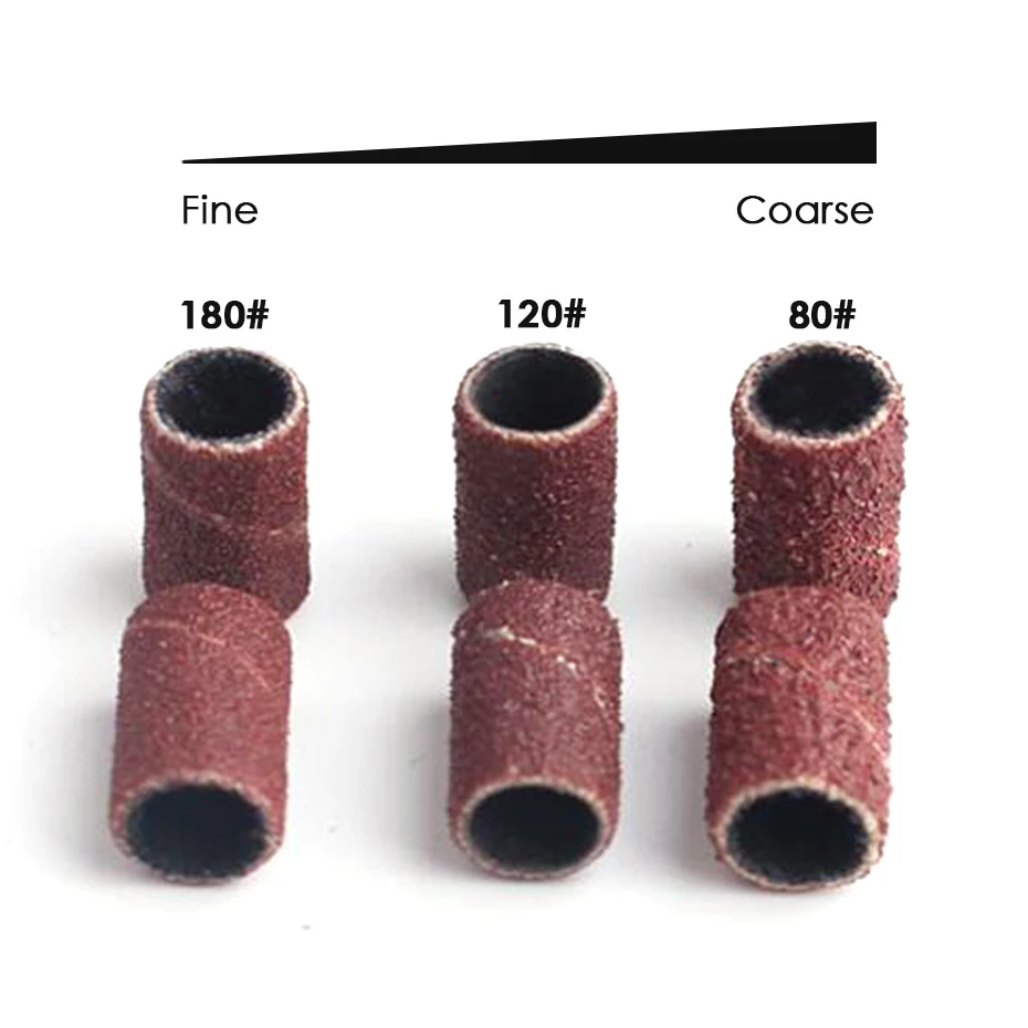 100/50 pc bandes de capuchon de ponçage pour Machine de manucure électrique 180/120/80 grain perceuse à ongles meule fichiers ensemble d'outils de pédicure BEND261