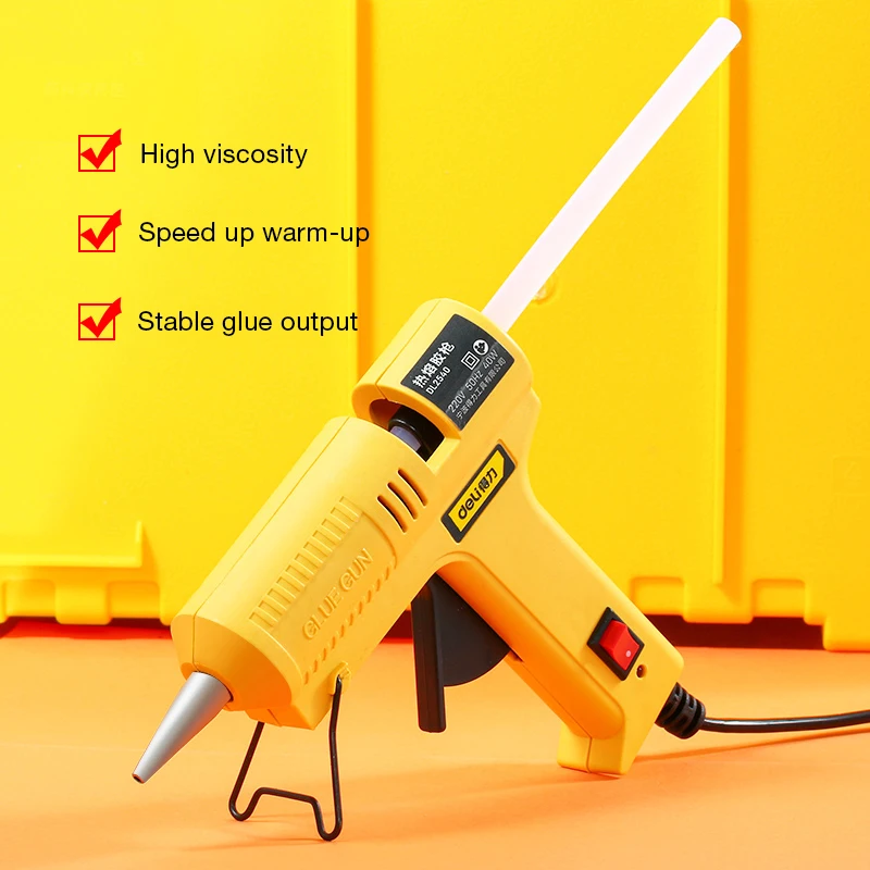 DELI 80W Hot Melt Glue Gun Set With Glue Stick Industrial Mini 20W Guns Thermo Electric Heat Temperature Repair Tool
