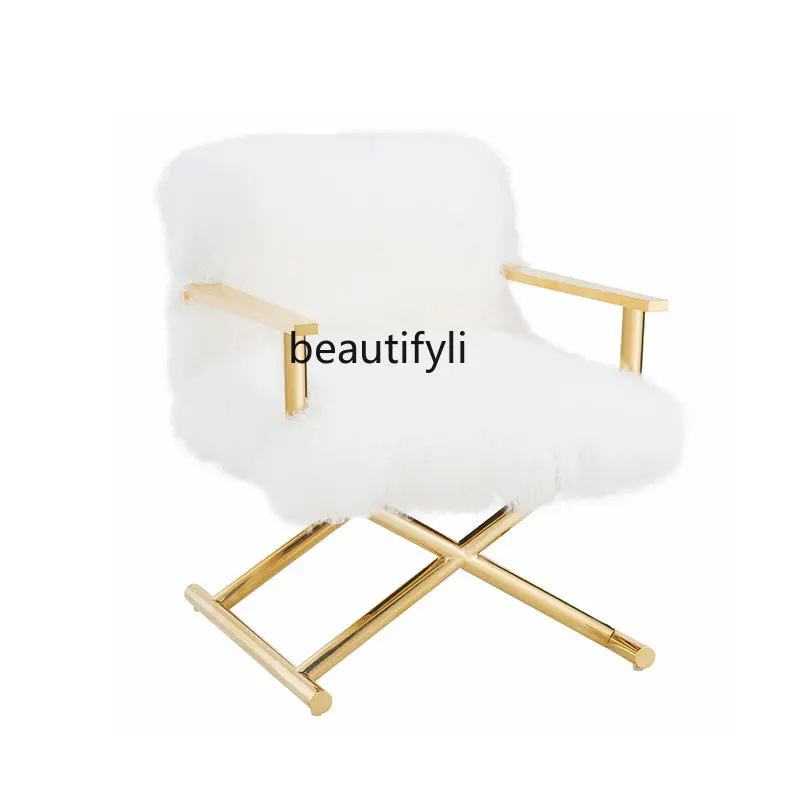 

yj Wool Leisure Chair Italian Minimalist Light Luxury Living Room Bedroom Dressing Wool Armchair