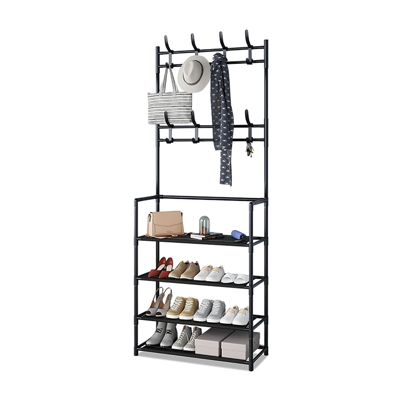 Floor Coat Rack Shoe Rack and Hat Wardrobe Household Integrated Shoe and Hat Hanger Home Furniture shoe and hat racks
