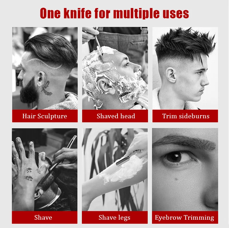 Retro Manual Shaver Straight Edge Haircut Beard ElCielo.PK