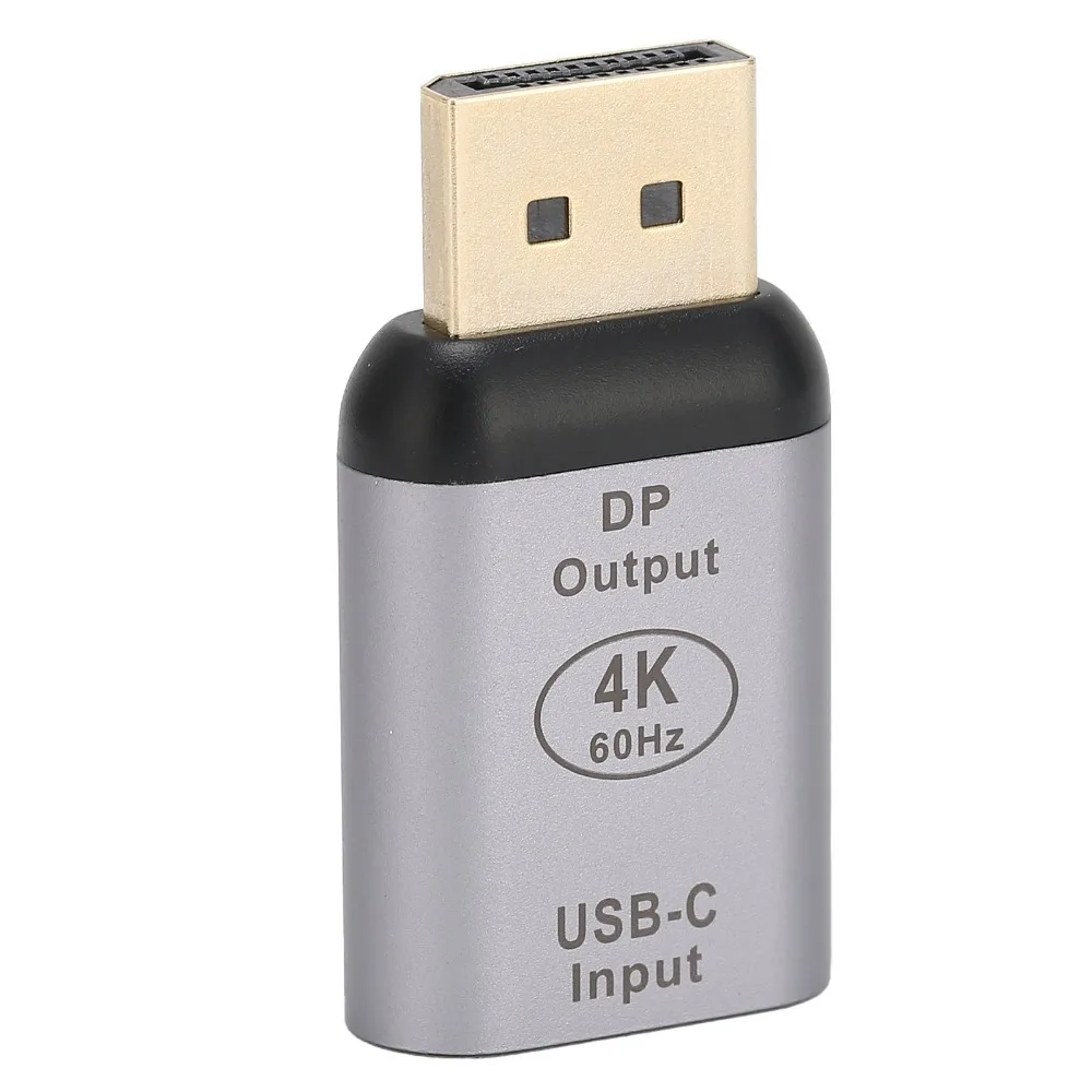 4K 60Hz 타입 C 암-DP 수 어댑터 플러그 앤 플레이 알루미늄 합금 USB C-DP 어댑터 비디오 컨버터 노트북용