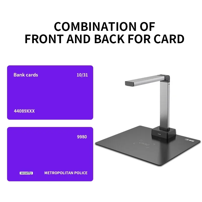 A4 Portable Document Camera 13MP Ocr Book Scanner USB Document Scanner For Family Home Office