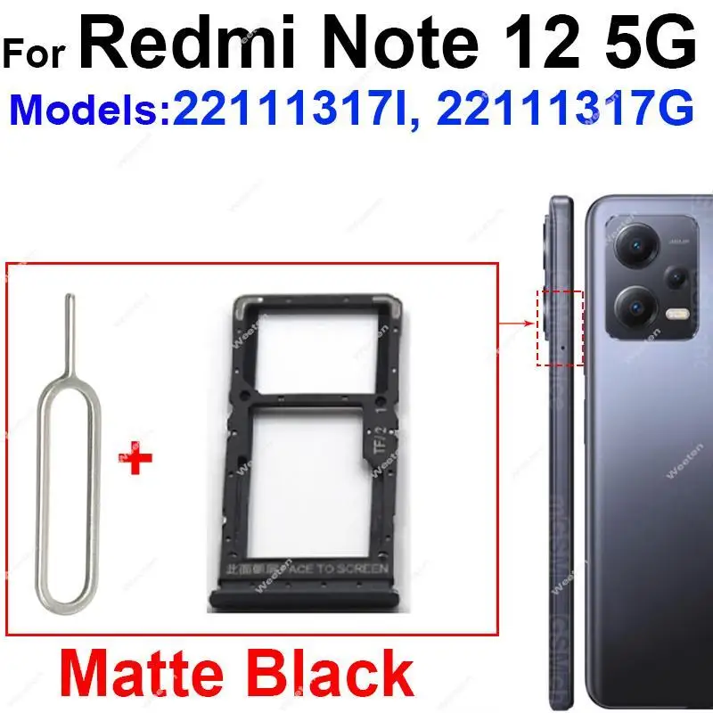 For Redmi Note 12 Pro 12 Pro Plus Turbo 4G 5G  Card Reader Holder SIM Card Slot  Sim Card Tray Replacement Parts