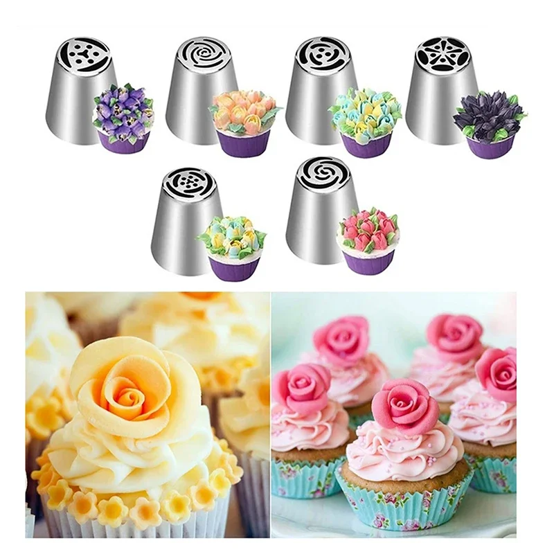 1PCS Stainless Steel Russian Tulip Icing Piping Nozzles Pastry Decorating Tips Cake Cupcake Decorator Rose