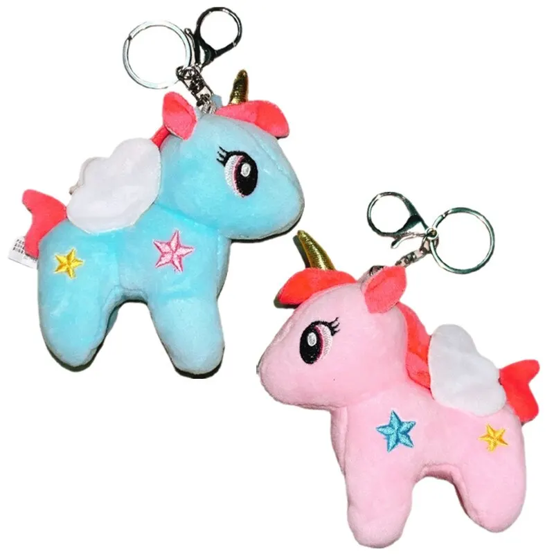 10cm Soft Unicorn Pendent Stuffed Plush Toy Bag Decro Birthday Gifts for Girls Children