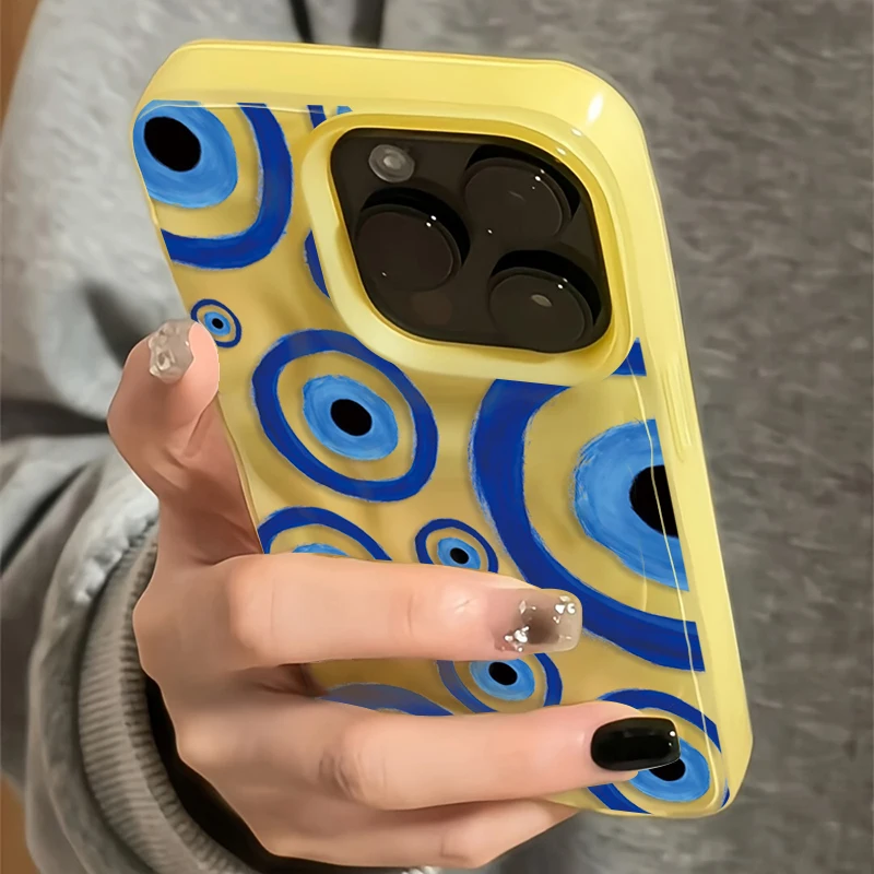 Vintage Blue Eye Design Shockproof TPU Phone Case Cover