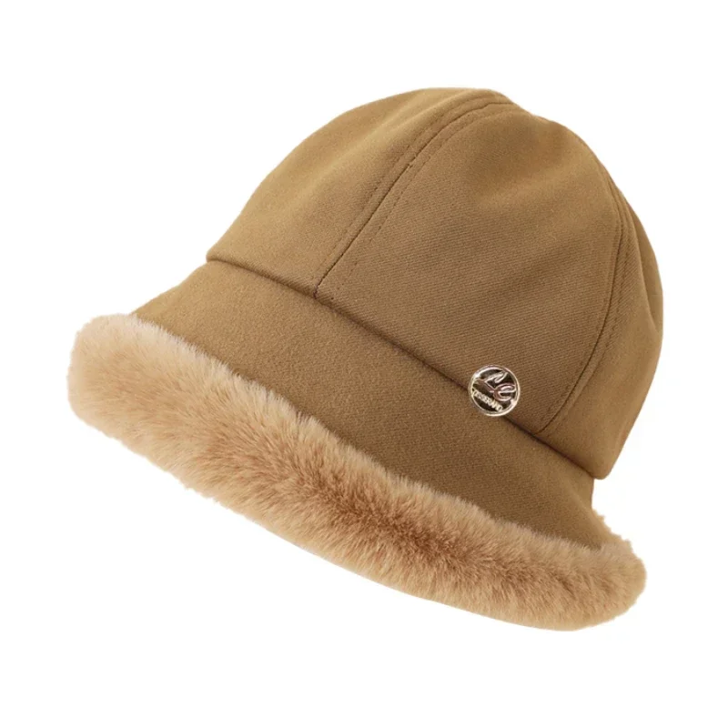 

Autumn/Winter Fashion Hat,Women's Bucket Hat To Modify The Face Shape and Slimming Basin Hat Fisherman's Hat Imitation Lamb Hair