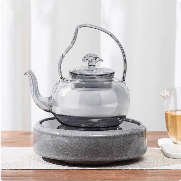 800ml 1000w Waterproof Explosion-proof Radiant-cooker Tea Stove Glass Pot Timing 6Gear Adjustment High Temperature Resistance