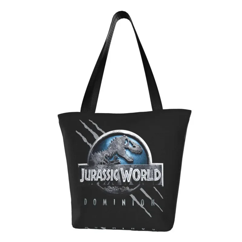 

Cute Jurassic World Shopping Tote Bags Recycling Dinosaur Grocery Canvas Shoulder Shopper Bag