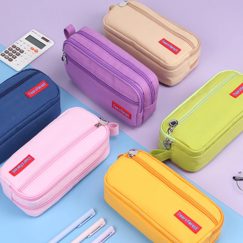 

Pencil Case Korean Stationery Pencil Pouch Trousse Scolaire Canvas Pen Case Piornik Estuche Escolar School Supplies Pencilcase