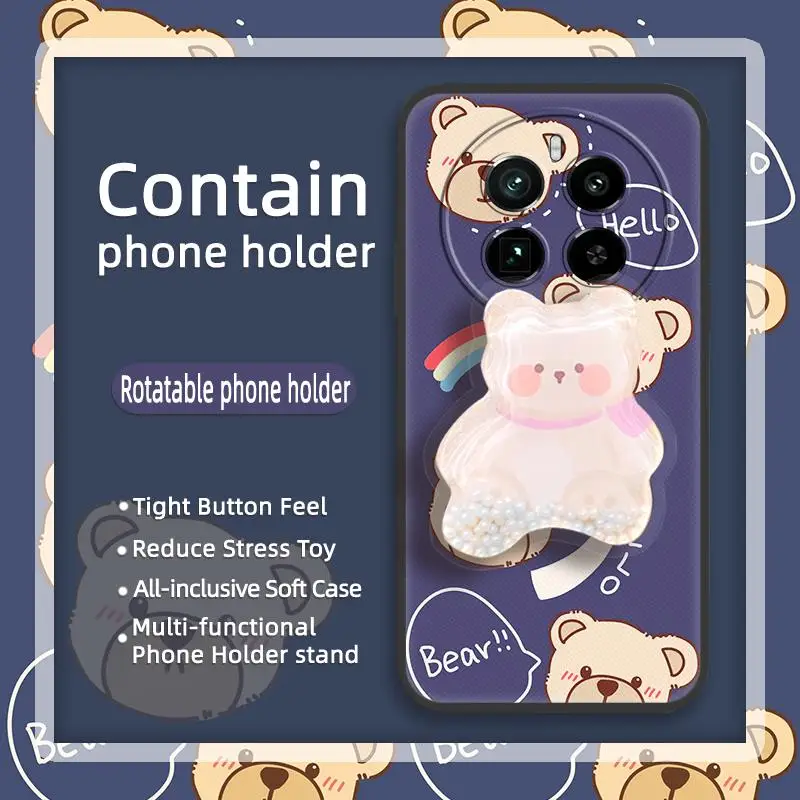 Custodia Per Telefono Con Cavalletto Luccicante Per Realme Gt5 Pro Cover Posteriore Durevole Protettiva Cute Drift Sand