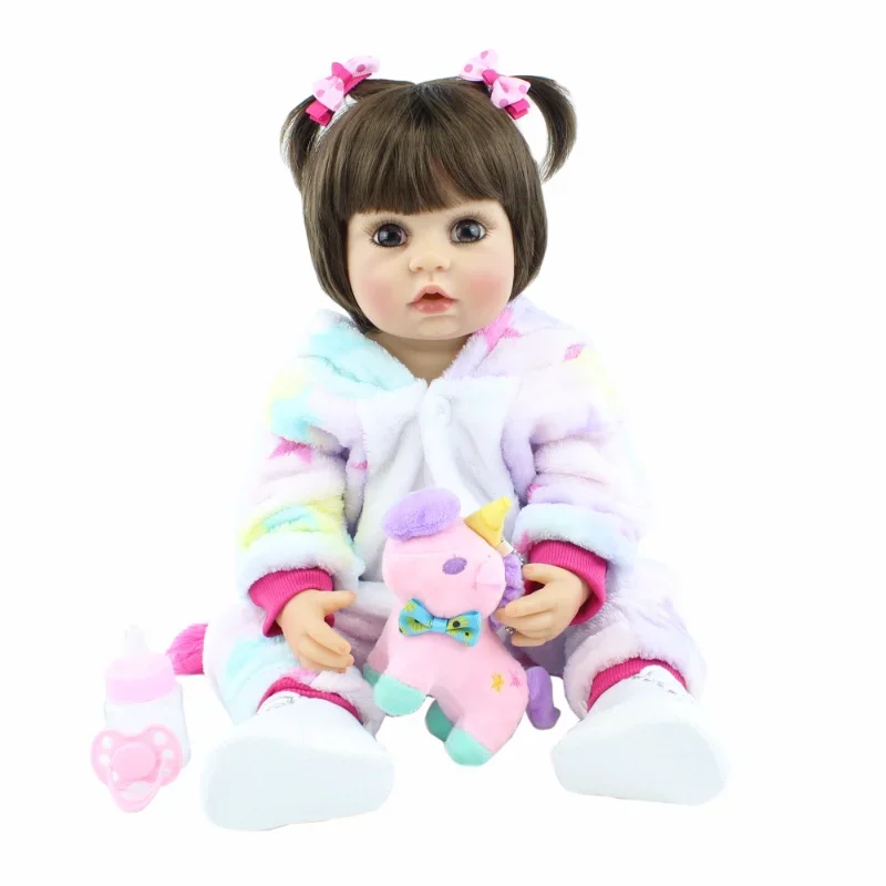 55cm Reborn Baby Doll Toy Full Silicone Vinyl Body Waterproof 22Inch Newborn Baby Toddler Bathe Toy Children Birthday Gift