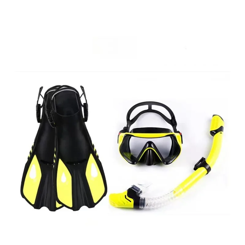 Outdoor Sports Diving Face Mask Breathing Tube Webbed Frog Shoes Three Piece Set Of Snorkeling Three Treasures Set Diving Goggle