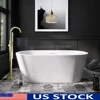 61" White Acrylic Freestanding Tub cUPC Certified Integrated Overflow and Drain Ergonomic Design High Load Capacity Easy 1