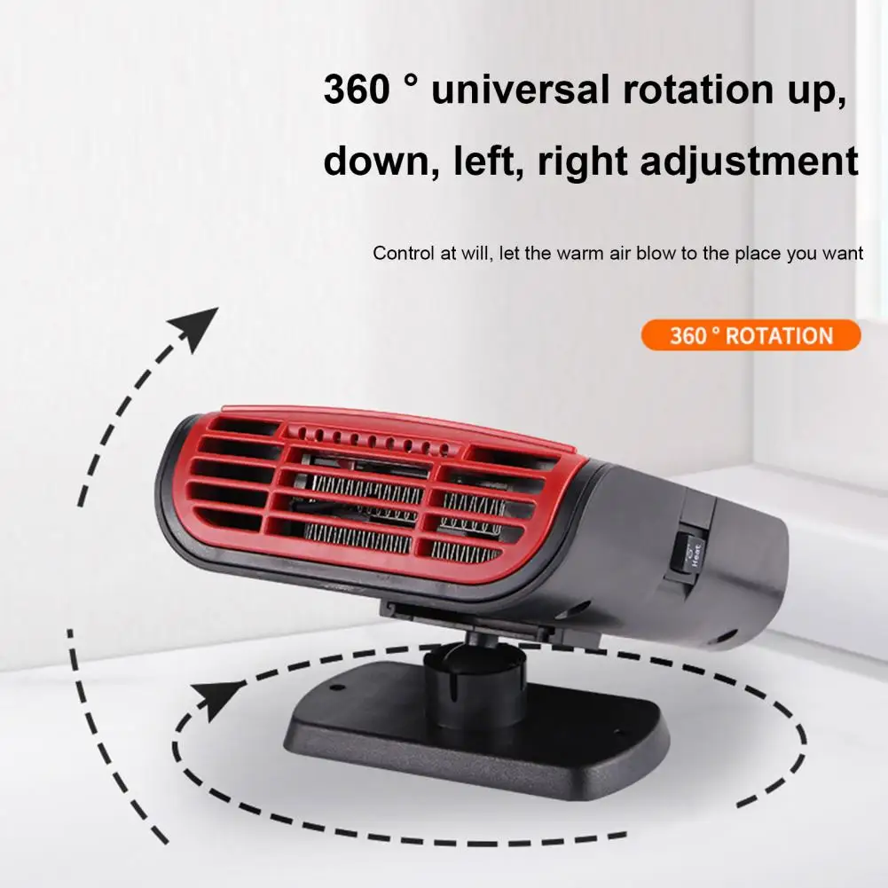 Car Spacec Heater 360-degree Rotatable Car Heater Universal 360&deg; Rotary Base Quick Heating Fan for Auto Windshield