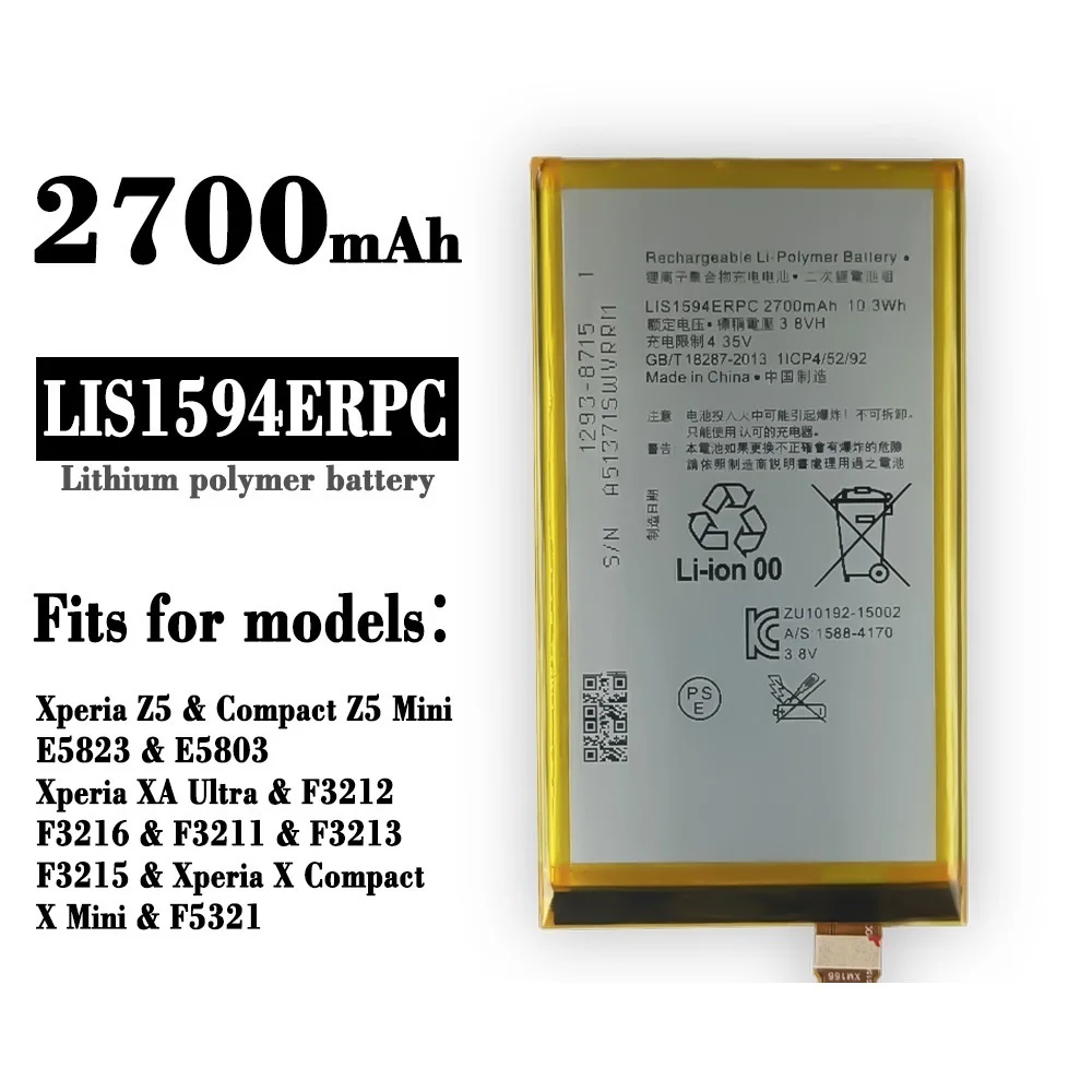 2700Mah Lis1594Erpc Batteria Per Sony Xperia Z5 F5321 Z5C Z5 Mini E5823 Z5 Compact C6 F3216 F3215 F3216Xc + Strumenti Gratuiti
