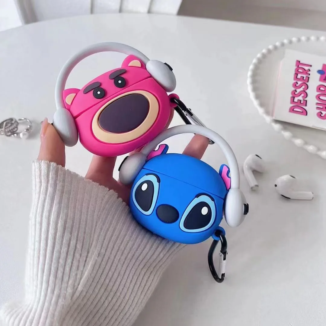 

Cute cartoon 3D Kuromi Mickey Minnie Stitch Lotso earphone protective case for AirPods 1/2 Pro 3 and Pro2 Convenient to carry