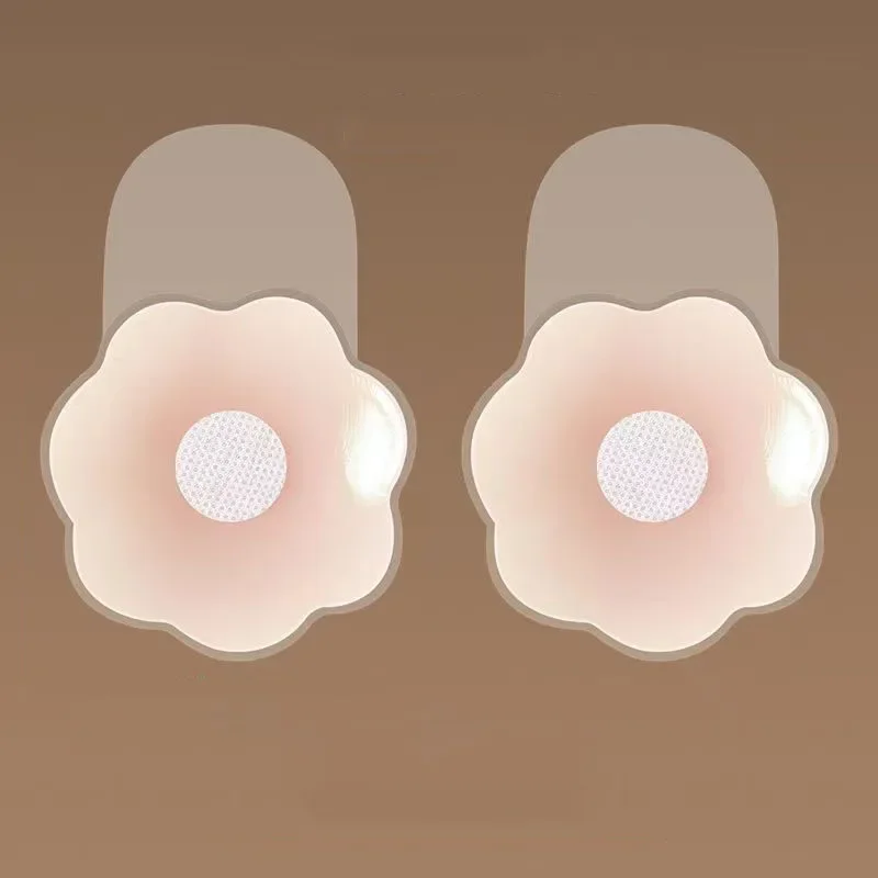 Reusable Women Breast Petals Lift Nipple Cover Invisible Petal Adhesive Strapless Backless Stick on Bra Silicone Breast Stickers