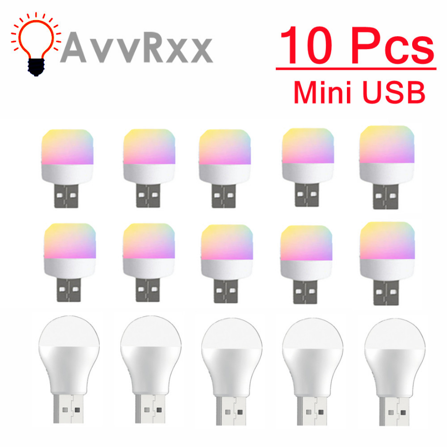 10 pc USB Plug Lamp 5V 1W Super Bright Eye Protection Book Light Computer Mobile Power Charging USB Small Atmosphere lamp