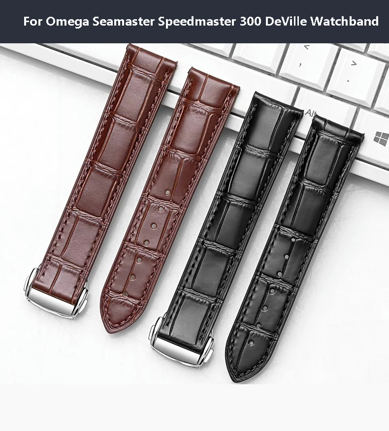 Cinturino Per Orologio In Vera Pelle Di Bambù Con Grana Per Orologio Con Cinturino Omega Seamaster Speedmaster 300 Deville Cinturino Per Cinturino Uom