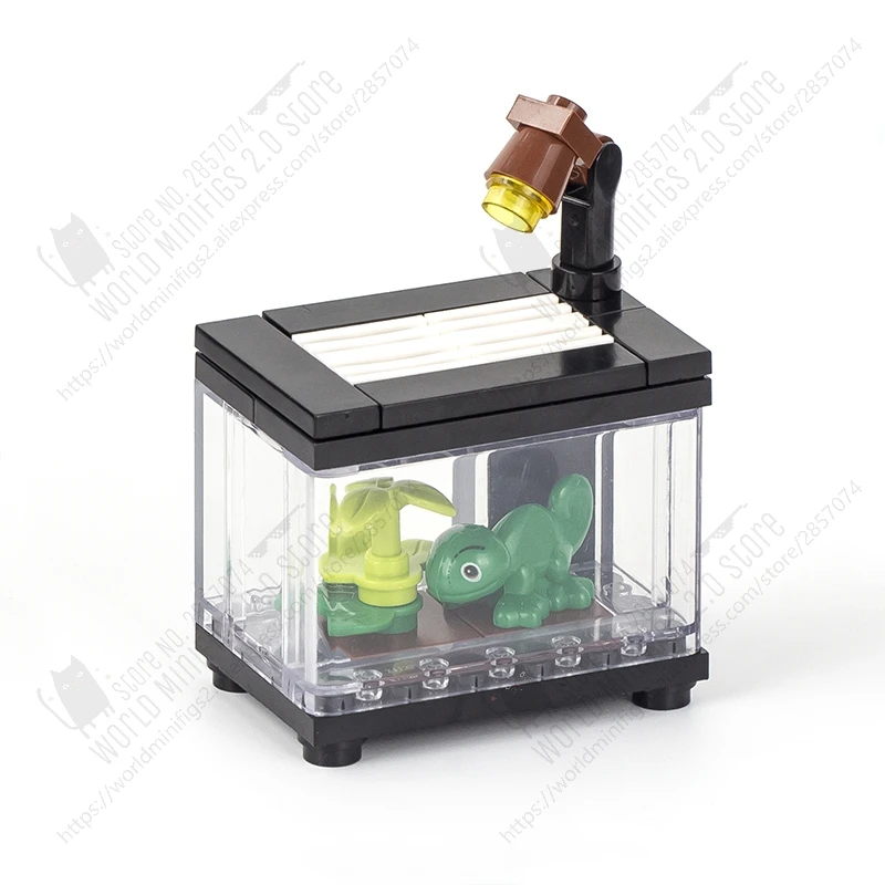 MOC0076 DIY 크롤링 박스 빌딩 블록, 크리에이티브 시티 시리즈, 애완 동물 둥지 식물 장식 모델, 어린이용 조립 벽돌 장난감