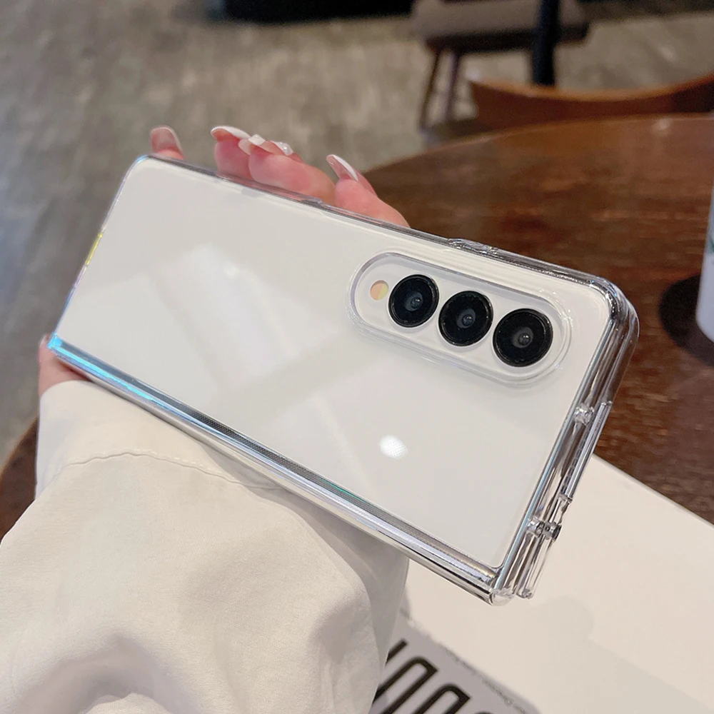 Transparente Acryl-Handyhülle für Samsung Galaxy Z Fold 6, 5, 4, 3, Fold 5, ZFold5, Fold6, Fold3, stoßfeste, schützende, harte Rückseite