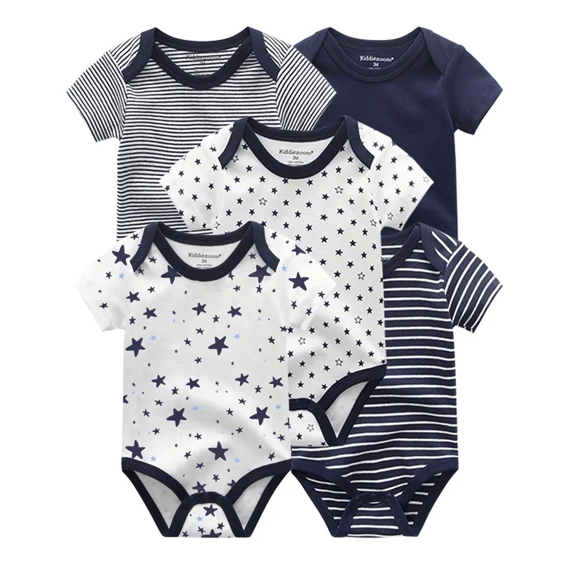 5 piece Soft Cotton Cartoon Short Sleeve Onesies 12