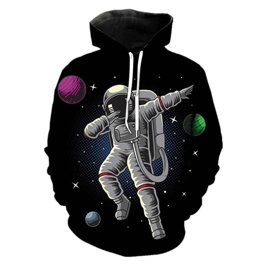 

Cartoon Astronaut Men's Hoodies Cool Long Sleeve Unisex 2022 Hot Sale Casual Pullover Sweatshirts Teens Streetwear Hip Hop Tops
