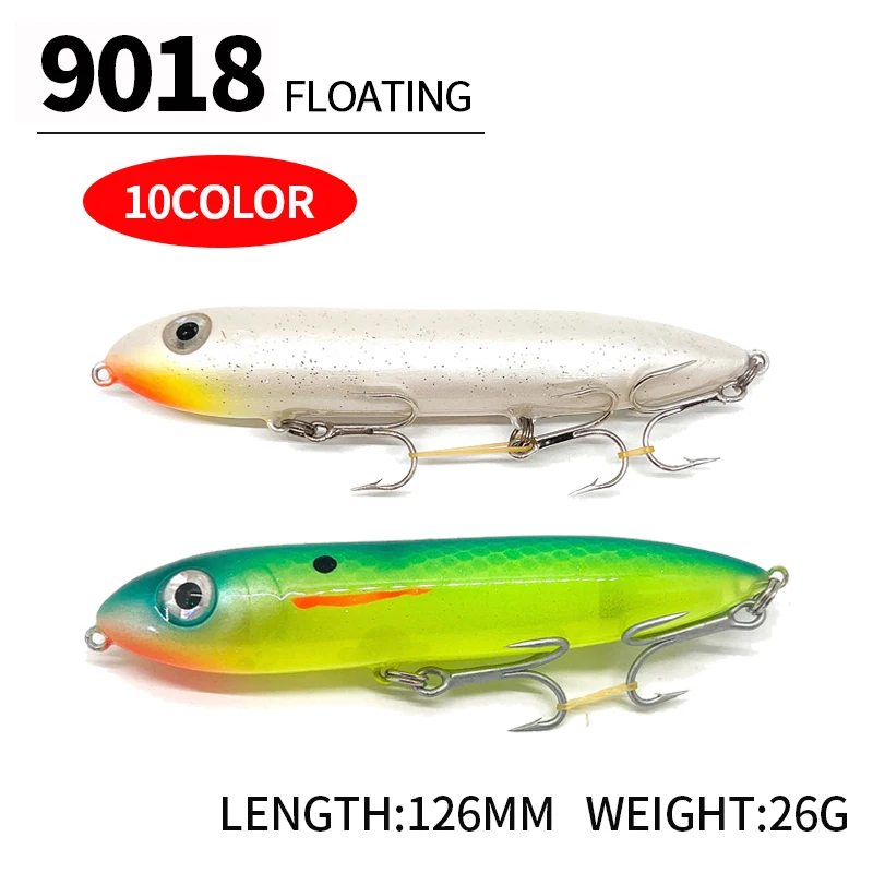 Shynapack flutuante lápis iscas de pesca 126mm 20g stickbait topwater superfície caminhada o cão hard iscas wobblers para baixo pike