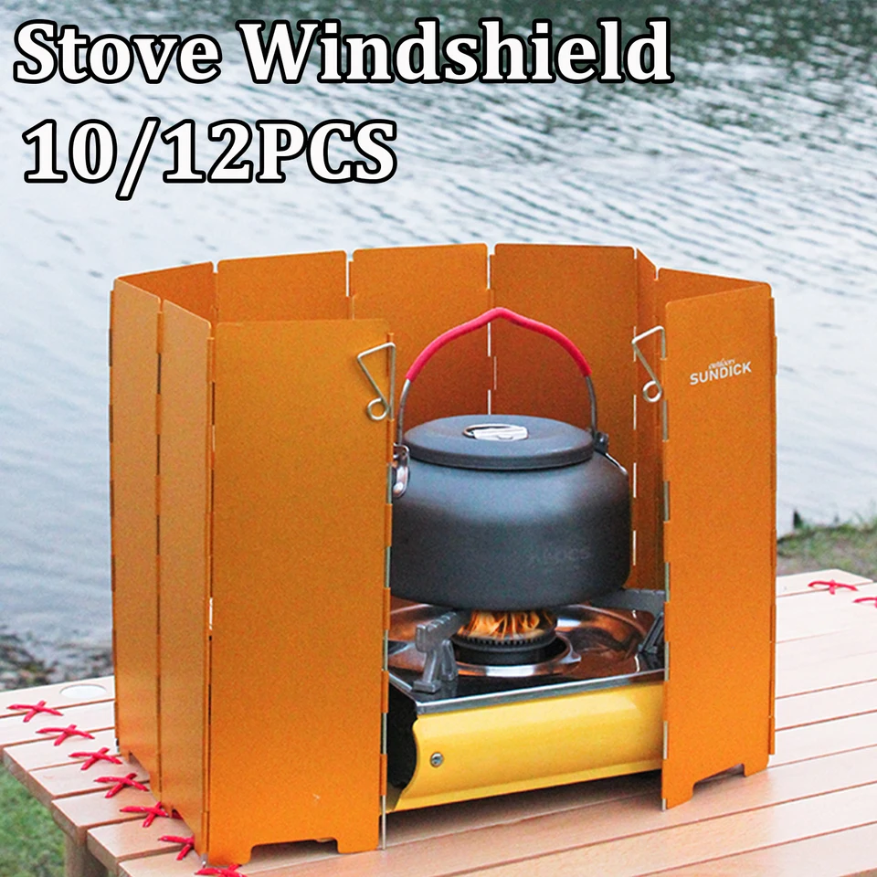 9/10/12 Plates Gas Stove Wind Shield Aluminum Alloy Foldable