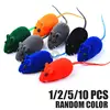 1/10pcs Interactive Sound Plush Rubber Vinyl Mouse Pet Cat Realistic Sound Toys Flocking Mouse Funny Cat Random Colors Pet Toys