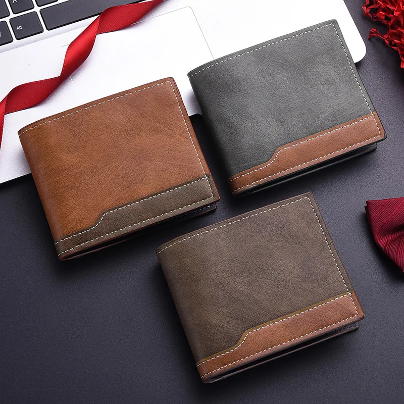 Sleek Tri-Fold Men's Business Wallet with Multi-Card Slots and Portable Design