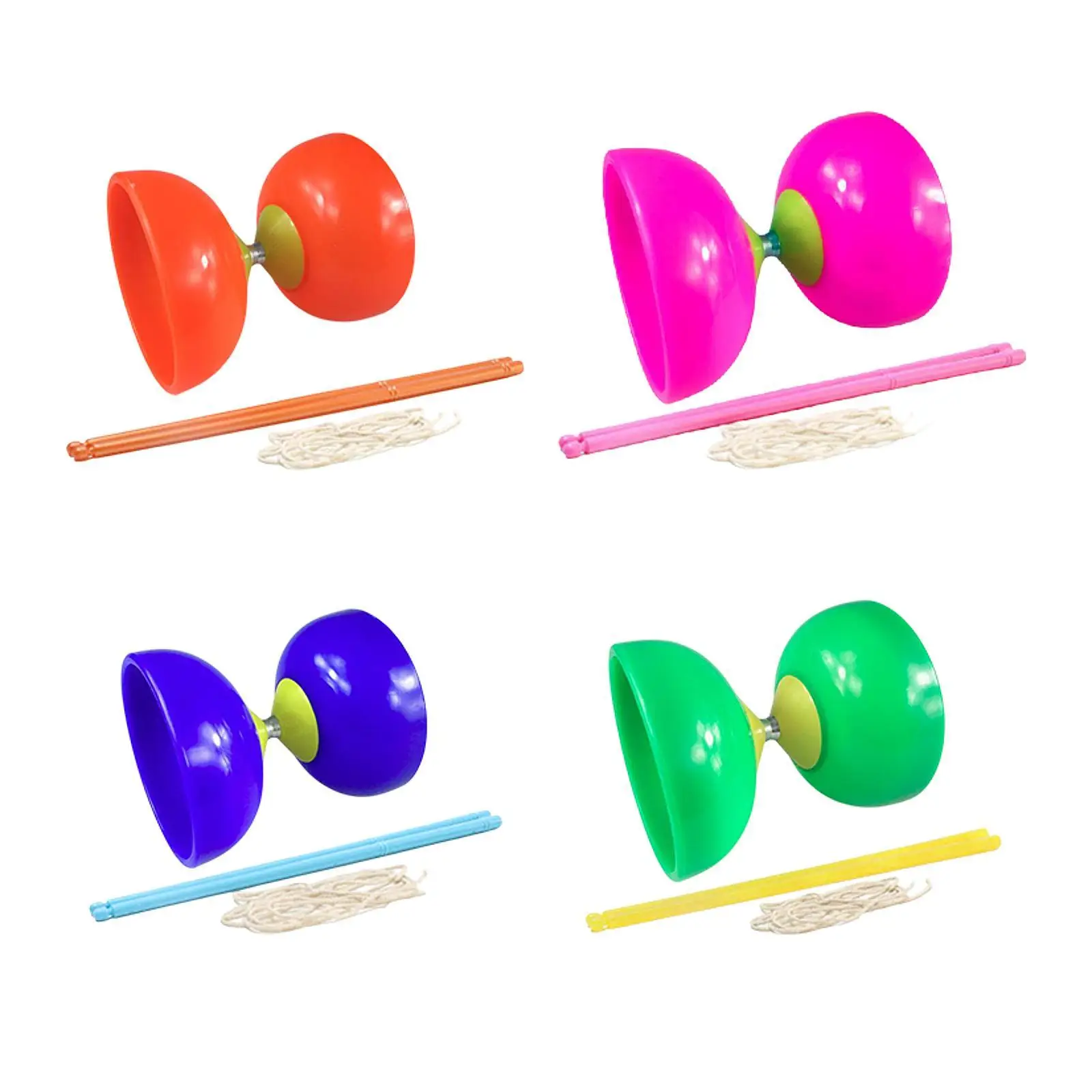 Chinese Yoyo Diabolo Set for Kids Beginners Elderly Triple Bearing Double Bowl Design 120mm Diameter Durable PP Material Fitness