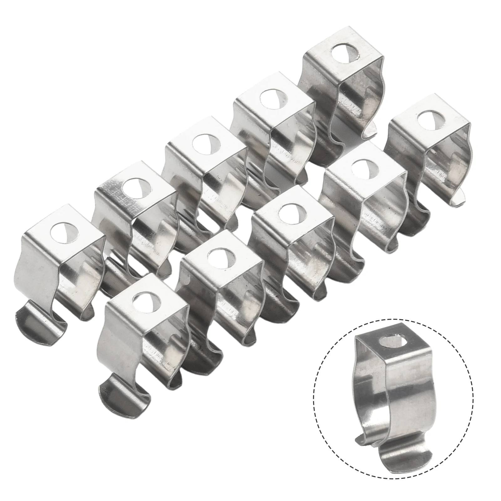 10pcs Spring Terry Clips Stainless Steel Narrow Base Tools 6mm-28mm Heavy Duty Tools Storage Hangers For Garages Sheds Hardwares