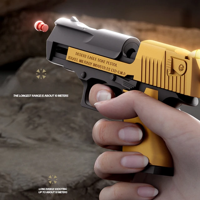 Mini Desert Eagle Toy Gun Continuous Shell Ejecting Education Gun Soft Bullet Launcher BlowBack Airsoft Small Pistol 4