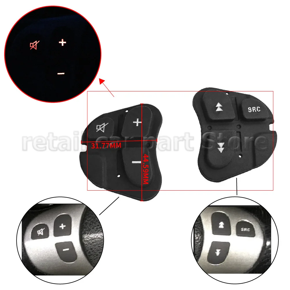 Car Multi-Function Rubber Steering Wheel Audio Buttons For Alfa Romeo 147/156/166/GT Car Accessories