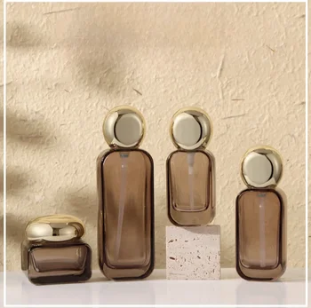 New 30/50/100/120ml Spray Glass Bottle Lotion Bottles Dispensing Bottle Cosmetic Container Refillable Bottle Pressed Dispensing 1