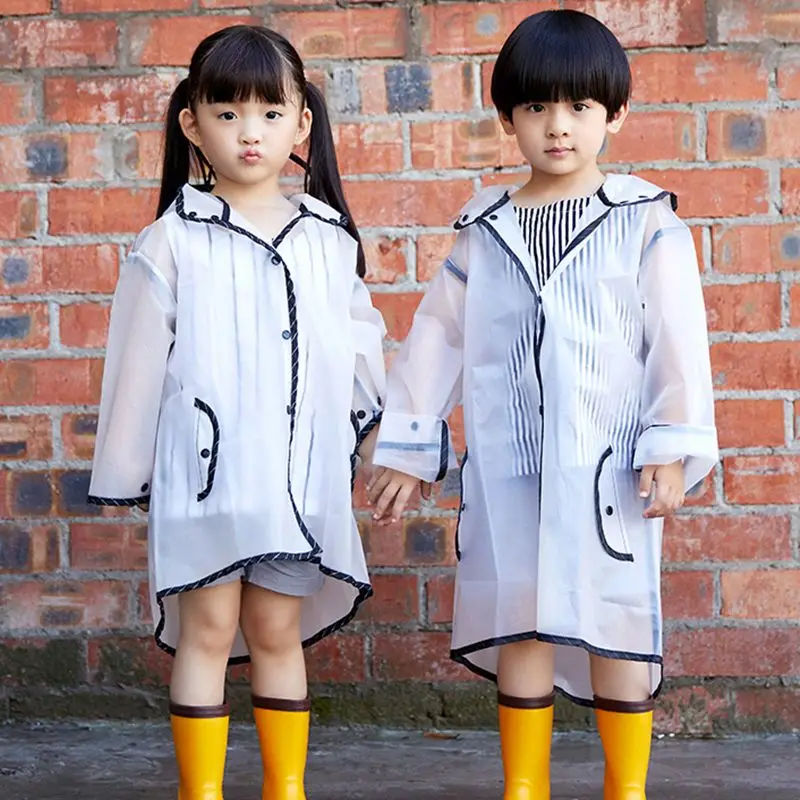 Hooded Kids Raincoat Clear Jacket Rain Coat Durable Lightweight Rain Wear For Girls Boys Children, S, M, L, XL, XXL дождевик