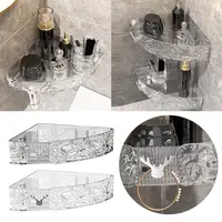 Water Ripple Bathroom Storage Rack Plastics Thickening Wall Storage Rack Punch Free Shower Gel Storage Rack Bathroom 1