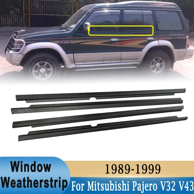 For Mitsubishi Monteros Pajero 2nd V20 V31 V43 V32 V33 1989-1999 Window Weatherstrip Outer Glass Moulding Trim Sealing Belt