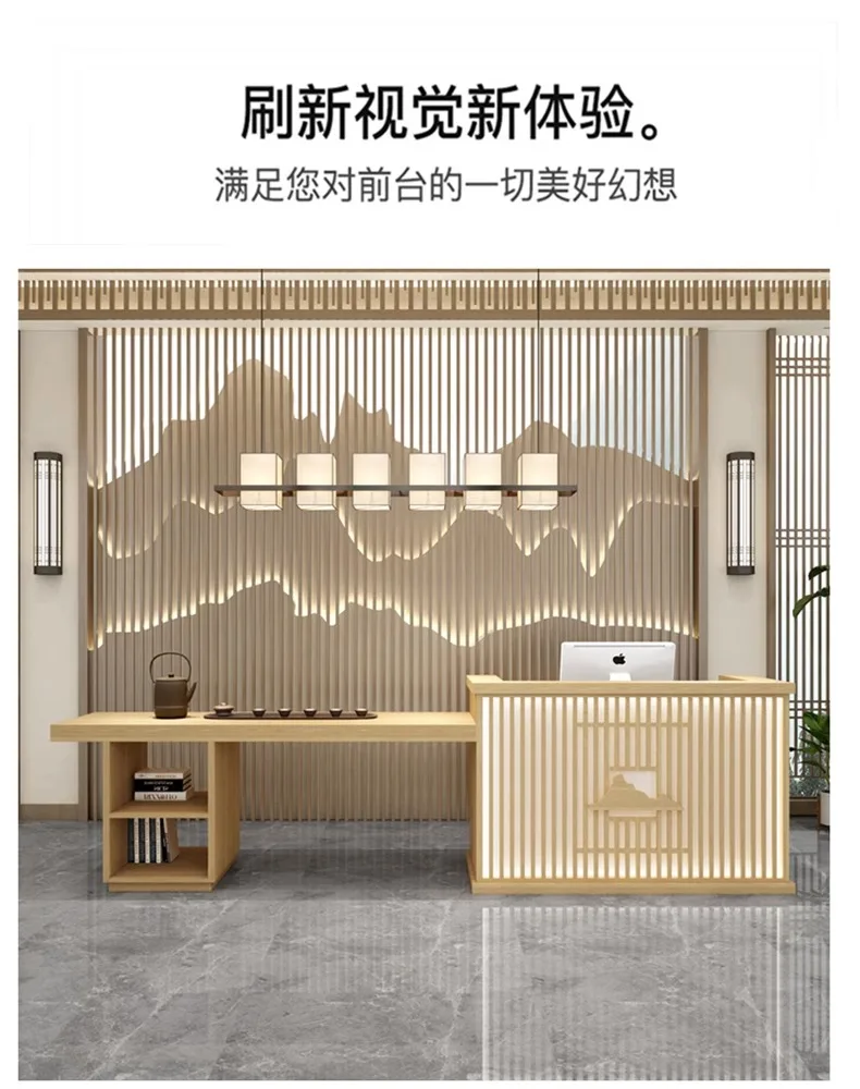 Description Picture 2 of itemBar Counter Reception Desks Office Table Modern Hotel Reception Desks Commercial Display Shelf Meuble De Reception Furniture