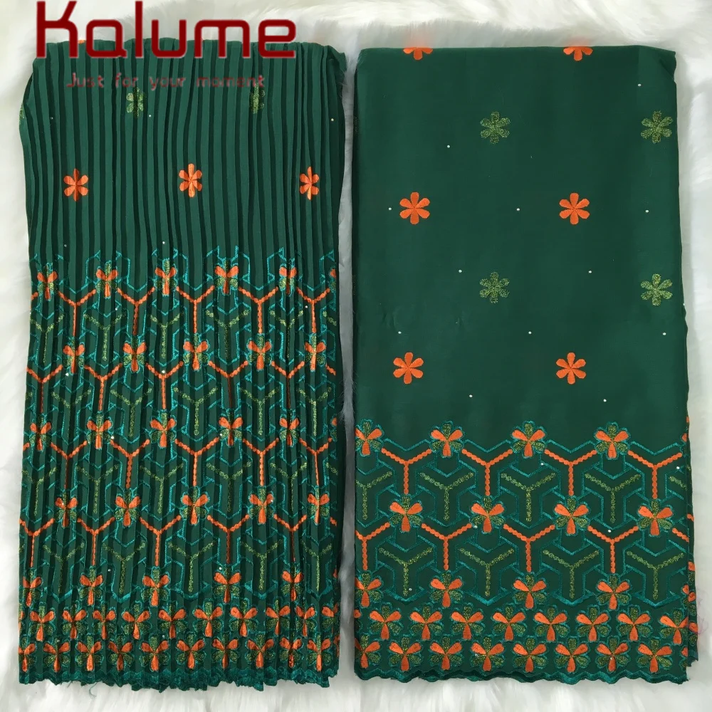 Kalume Embroidered Cotton Lace Fabric High Quality 5Y+5Y African Swiss Voile Lace Fabric 2026 Wedding Dress for Women Sewing