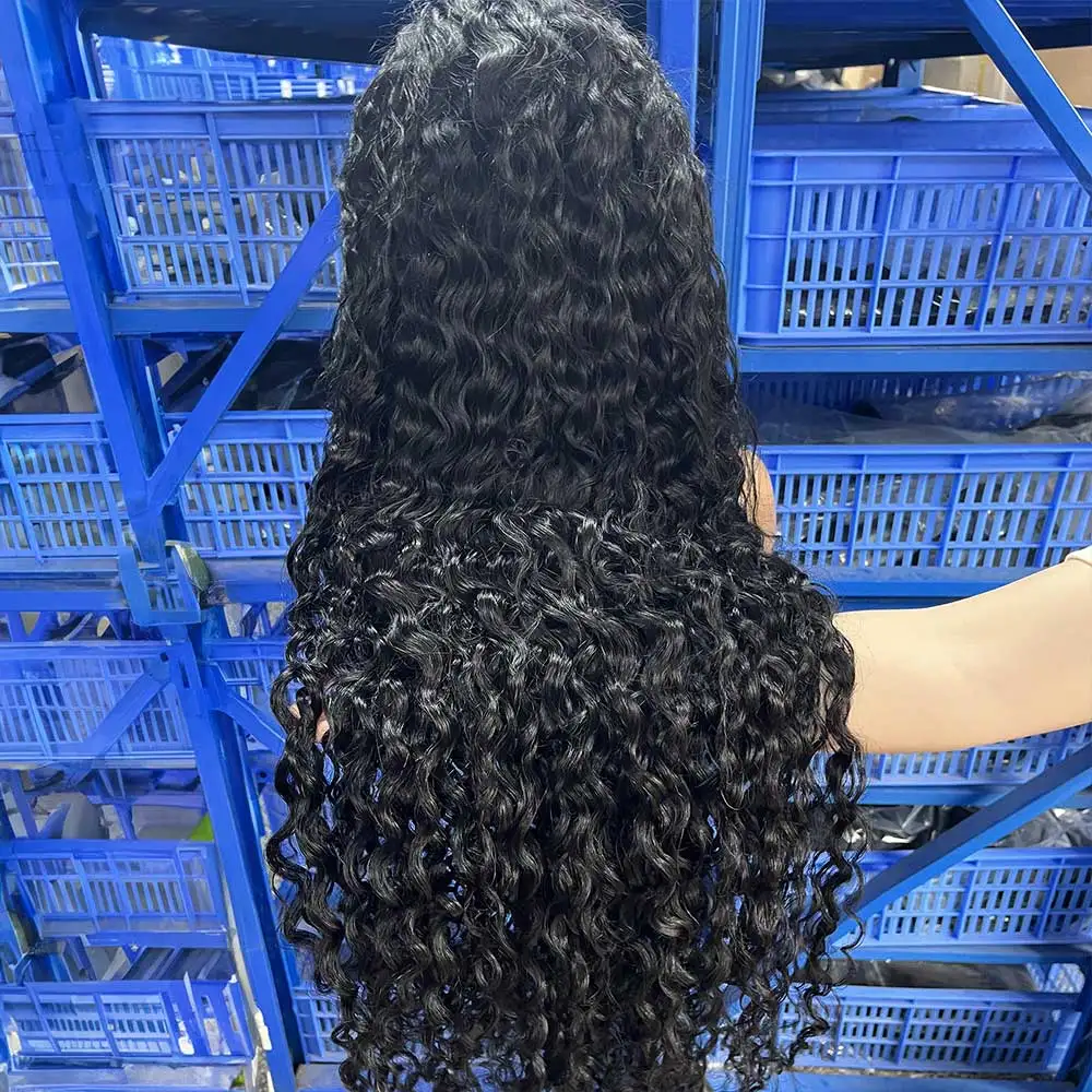 Lockige Echthaar-Perücke mit 250 Dichte, 13 x 6 HD-Spitze-Frontal-Perücke mit tiefen Wellen, vorgezupft, 13 x 4, 360-Grad-Vollspitze-Front-Echthaar-Perücke für Frauen – Detail 9