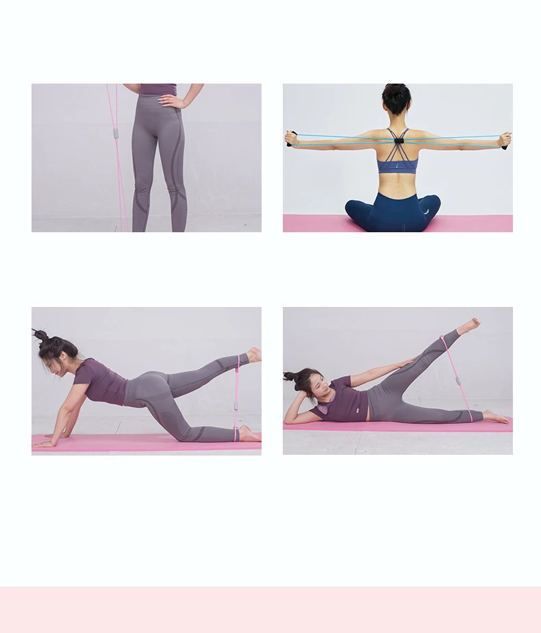 Banda elástica de goma de látex para Yoga, expansor de pecho para Fitness,  Pilates, gimnasio en casa, 8 formas - AliExpress