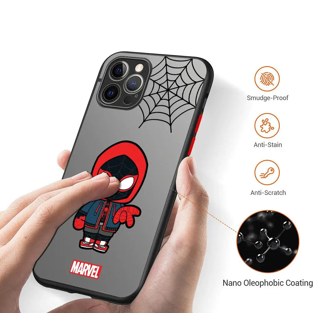 iphone 13 pro max case clear Marvel spider man spiderman Case For iPhone 13 12 11 Pro Max XR XS X 6s 7 8 Plus SE 12 Mini Luxury Shockproof Matte Cover Funda 13 pro max case