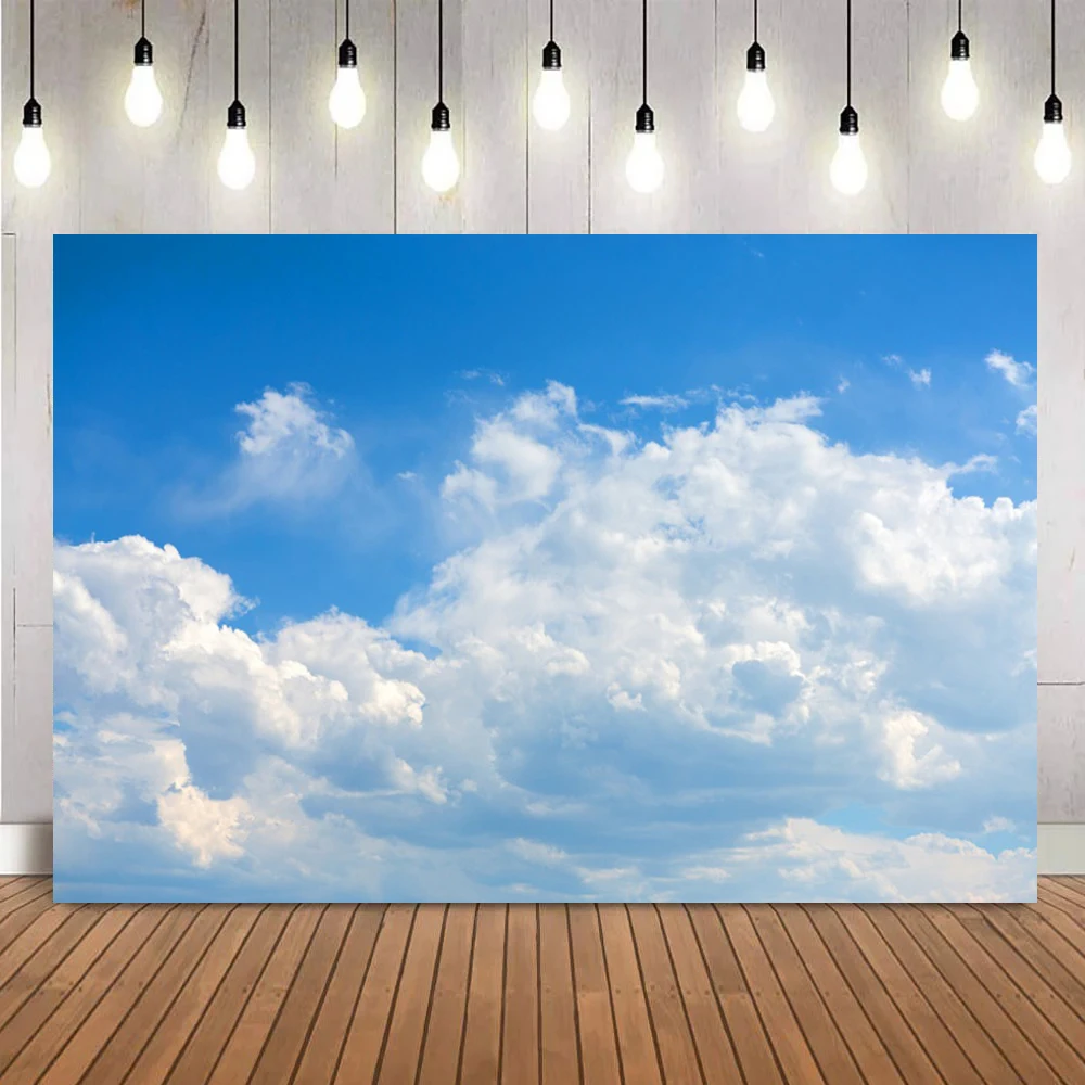 Natural Blue Sky Party Celebration Backdrop Banner - Birthday, Wedding, Bachelorette, & More